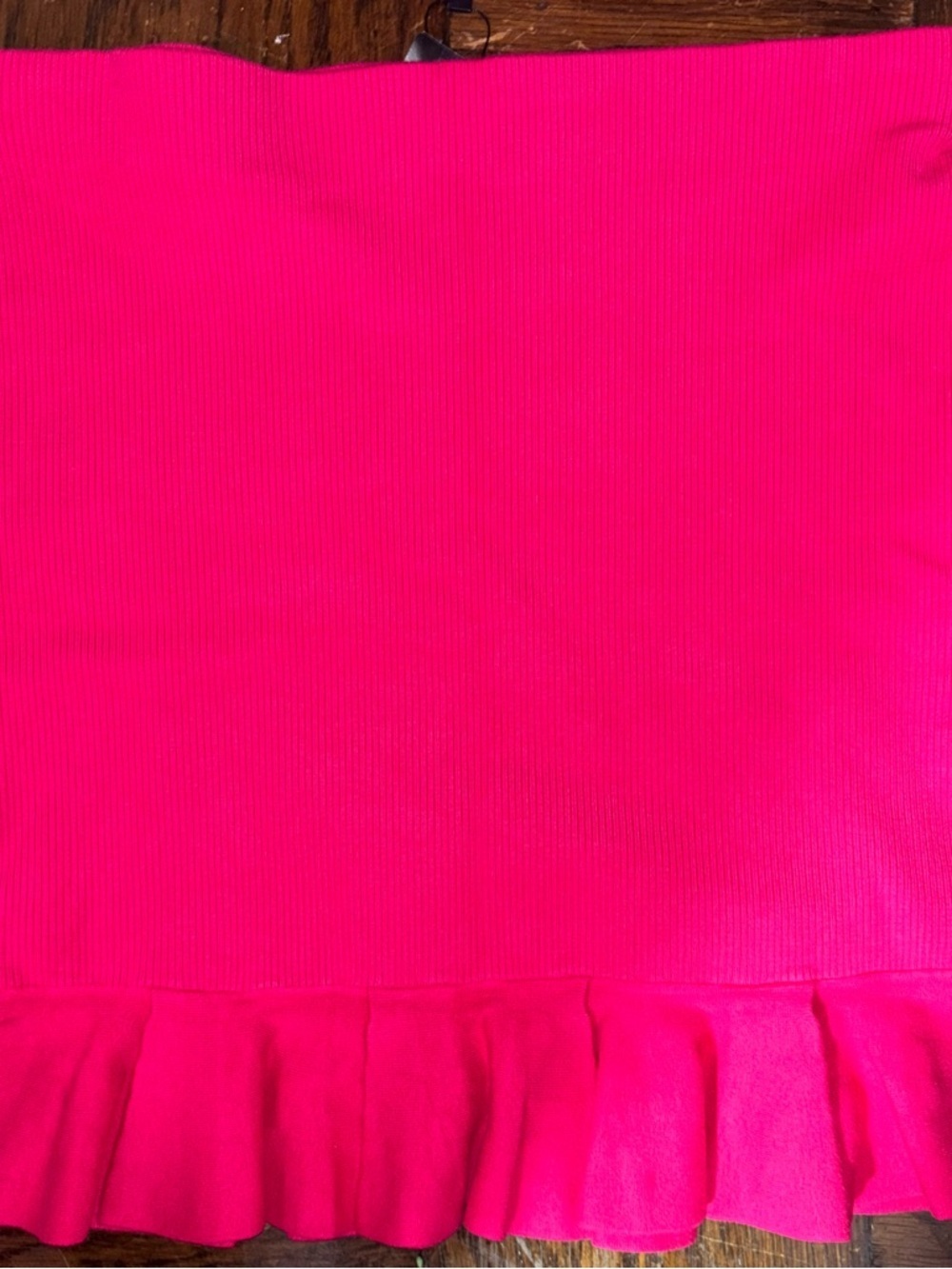 Express Hot Pink Pencil Skirt with Ruffle Hem